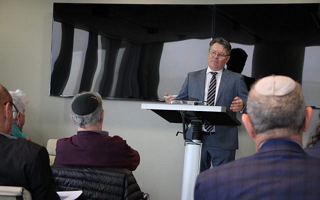 John Lehmann, speaking at the Rambam Program luncheon.
Photo: Shane Desiatnik John Lehmann, speaking at the Rambam Program luncheon.
Photo: Shane Desiatnik