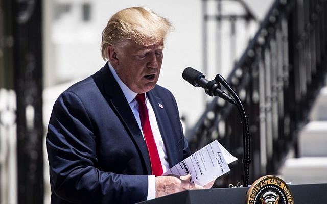 President Donald Trump speaks on the South Lawn at the White House, July 15th, 2019. (Jabin Botsford/The Washington Post via Getty Images) President Donald Trump speaks on the South Lawn at the White House, July 15th, 2019. (Jabin Botsford/The Washington Post via Getty Images)
