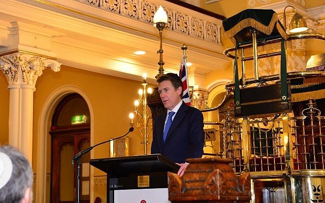 Attorney-General Christian Porter introduces the draft bill at The Great Synagogue last Thursday. Photo: Henry Benjamin Attorney-General Christian Porter introduces the draft bill at The Great Synagogue last Thursday. Photo: Henry Benjamin