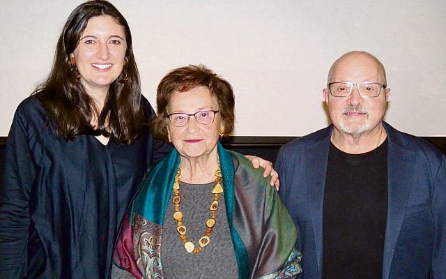 From left, Ellie Freeman, Guta Goldstein and Charlie Goldberg at the 75th
Lodz Commemoration. From left, Ellie Freeman, Guta Goldstein and Charlie Goldberg at the 75th
Lodz Commemoration.