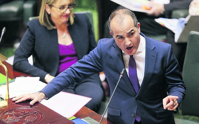 James Merlino speaking in the Victorian Parliament.
Photo: AAP Image/Wayne Taylor James Merlino speaking in the Victorian Parliament.
Photo: AAP Image/Wayne Taylor