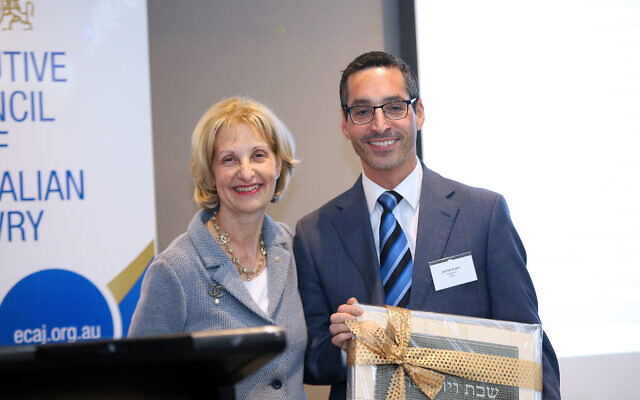 Incoming ECAJ president Jillian Segal with outgoing president Anton Block. Photo: Peter Haskin Incoming ECAJ president Jillian Segal with outgoing president Anton Block. Photo: Peter Haskin