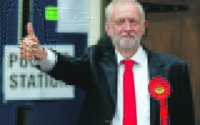 Jeremy Corbyn arriving to vote at a polling station in London in the June 2017
UK general election. Photo: AP/Frank Augstein Jeremy Corbyn arriving to vote at a polling station in London in the June 2017
UK general election. Photo: AP/Frank Augstein
