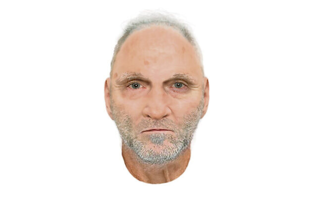 A computer-generated image of the man. A computer-generated image of the man.