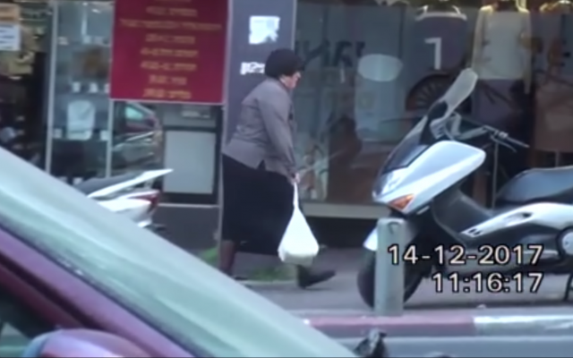A private investigator tracked Malka Leifer as she did shopping in Bnei Brak on December 14, 2017. A private investigator tracked Malka Leifer as she did shopping in Bnei Brak on December 14, 2017.