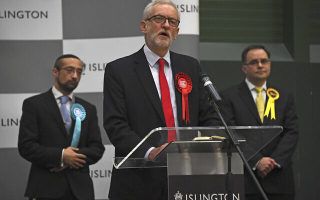 Jeremy Corbyn during the declaration of his Islington seat. Photo: AP Photo/Alberto Pezzali Jeremy Corbyn during the declaration of his Islington seat. Photo: AP Photo/Alberto Pezzali