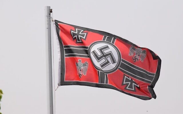 A Nazi flag seen in Victoria. A Nazi flag seen in Victoria.