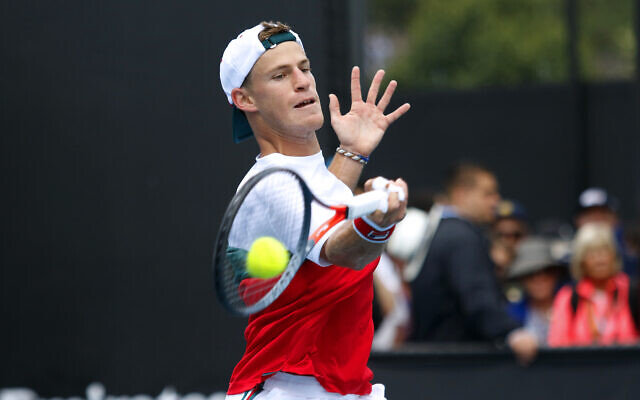 Diego Schwartzman in action on Tuesday. Photo: Peter Haskin Diego Schwartzman in action on Tuesday. Photo: Peter Haskin