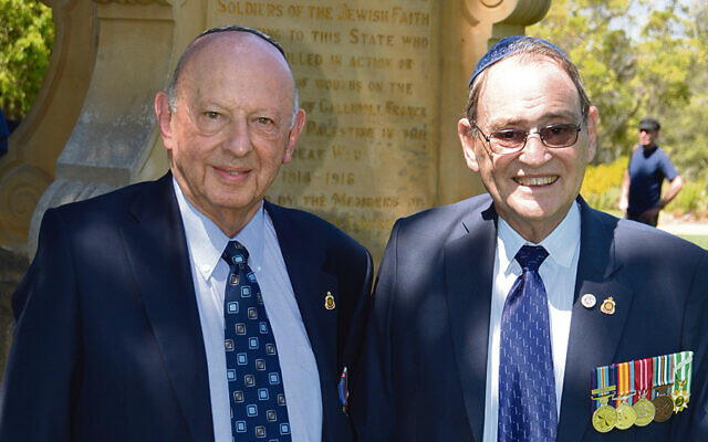 Keith Shilkin (left) with Warren
Austin at the memorial. Keith Shilkin (left) with Warren
Austin at the memorial.