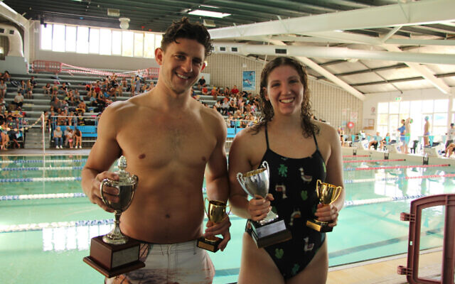 Kyron Israelsohn (left) and Eliyah Malkin won The AJN Cup men’s and women’s 100m freestyle races at the 70th NSW Jewish Swimming Championships last Sunday. Photo: Shane Desiatnik Kyron Israelsohn (left) and Eliyah Malkin won The AJN Cup men’s and women’s 100m freestyle races at the 70th NSW Jewish Swimming Championships last Sunday. Photo: Shane Desiatnik