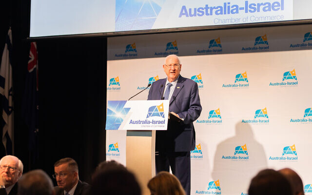 Israeli President Reuven Rivlin at an Australia-Israel Chamber of Commerce function in Sydney. Photo: Melody Heart Photography Israeli President Reuven Rivlin at an Australia-Israel Chamber of Commerce function in Sydney. Photo: Melody Heart Photography