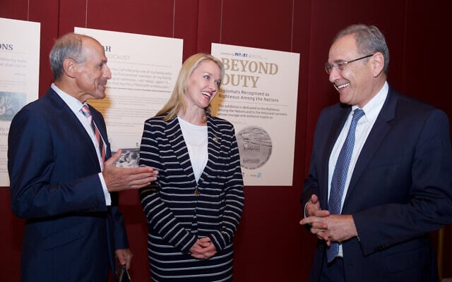 From left: Vic Alhadeff, Natalie Ward and Mark Sofer at the opening of the Beyond Duty exhibition at NSW Parliament House. Photo: Giselle Haber From left: Vic Alhadeff, Natalie Ward and Mark Sofer at the opening of the Beyond Duty exhibition at NSW Parliament House. Photo: Giselle Haber