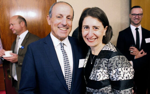 NSW Jewish Board of Deputies chief executive Vic Alhadeff with NSW Premier Gladys Berejiklian. NSW Jewish Board of Deputies chief executive Vic Alhadeff with NSW Premier Gladys Berejiklian.