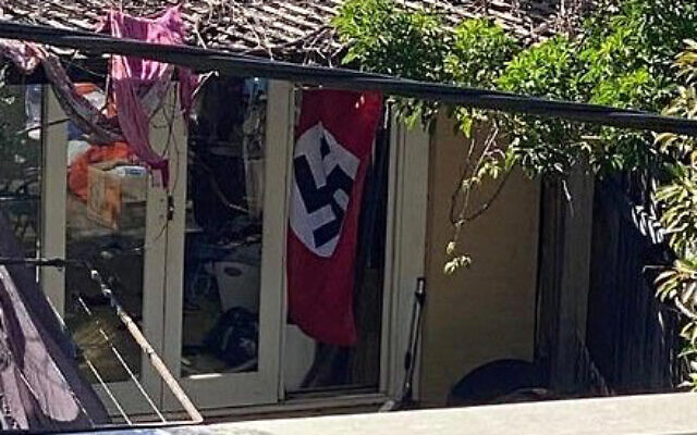 The offending flag at a Newtown home. The offending flag at a Newtown home.
