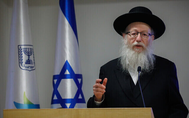 Yaakov Litzman at a press conference about the coronavirus at the Health Ministry in Jerusalem, on March 4, 2020. (Olivier Fitoussi/Flash90) Yaakov Litzman at a press conference about the coronavirus at the Health Ministry in Jerusalem, on March 4, 2020. (Olivier Fitoussi/Flash90)