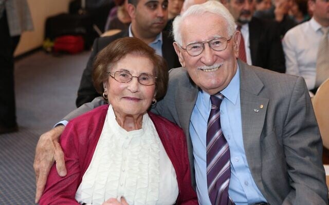 Flore and Eddie Jaku in 2014. Photo: Giselle Haber Flore and Eddie Jaku in 2014. Photo: Giselle Haber