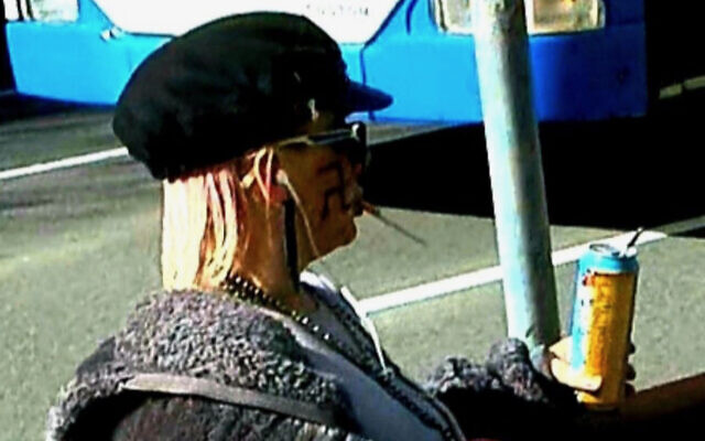 The woman at Maroubra Junction on Tuesday. The woman at Maroubra Junction on Tuesday.