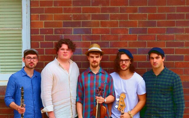 Musicians Joshua Druery, Matt Druery, Ben Adler, Oscar Gross and Paul Khodor.
Photo: Joshua Marks, doco.TV Musicians Joshua Druery, Matt Druery, Ben Adler, Oscar Gross and Paul Khodor.
Photo: Joshua Marks, doco.TV