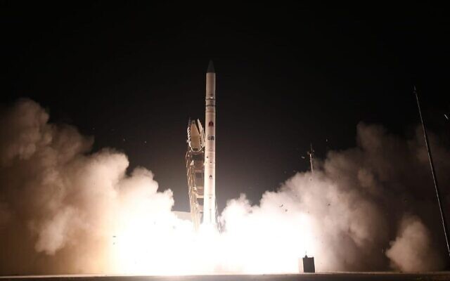 The Ofek 16 reconnaissance satellite blasts off into space from a launch site in central Israel on July 6, 2020. The Ofek 16 reconnaissance satellite blasts off into space from a launch site in central Israel on July 6, 2020.