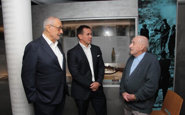 From left: SJM president Gus Lehrer, Matthew Johns and Jack Meister.
Photo: Gareth Narunsky/Australian Jewish News From left: SJM president Gus Lehrer, Matthew Johns and Jack Meister.
Photo: Gareth Narunsky/Australian Jewish News
