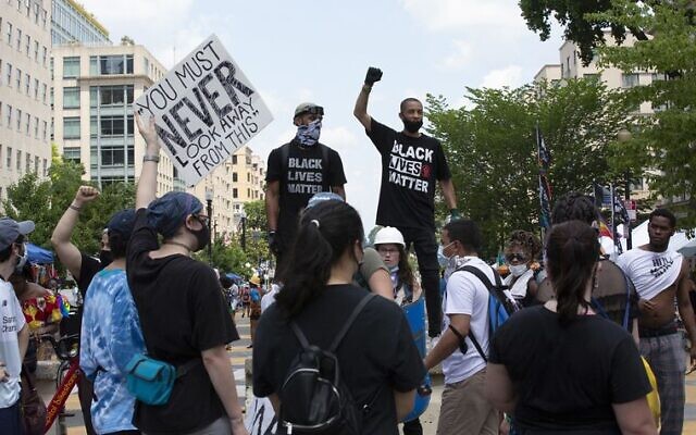 Black Lives Matter protesters in Washington DC last Saturday. Photo: Stefani Reynolds/CNP/Abacapress.com Black Lives Matter protesters in Washington DC last Saturday. Photo: Stefani Reynolds/CNP/Abacapress.com