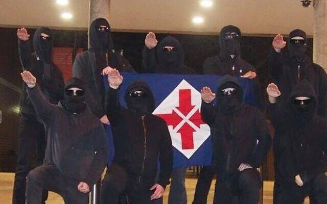 The neo-Nazis at Swinburne.
Photo: Facebook The neo-Nazis at Swinburne.
Photo: Facebook