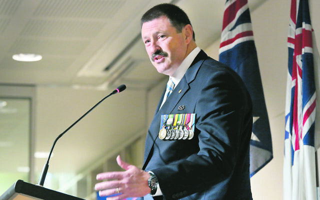 Mike Kelly previously addressing a NAJEX Anzac commemoration. Photo: Noel Kessel Mike Kelly previously addressing a NAJEX Anzac commemoration. Photo: Noel Kessel