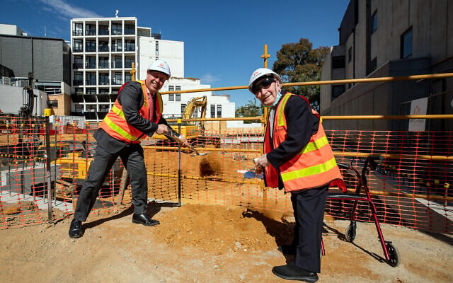 Josh Frydenberg (left) and Abe Goldberg symbolically turn the first sods on the construction of the new Holocaust
Museum. Photo: Sav Schulman Josh Frydenberg (left) and Abe Goldberg symbolically turn the first sods on the construction of the new Holocaust
Museum. Photo: Sav Schulman