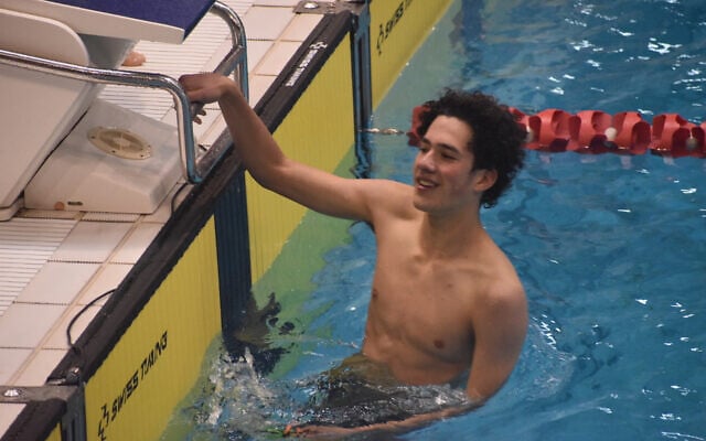 Gold medallist in the 14 boys’ 100m
butterfly, Sam Garvin. Gold medallist in the 14 boys’ 100m
butterfly, Sam Garvin.