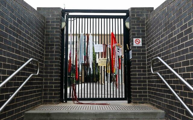 Ribbons on the gate of the Adass Israel School this week. Photo: Peter Haskin Ribbons on the gate of the Adass Israel School this week. Photo: Peter Haskin