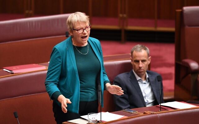 Senator Janet Rice (left) speaking in the Senate. Photo: AAP Image/Lukas Coch Senator Janet Rice (left) speaking in the Senate. Photo: AAP Image/Lukas Coch