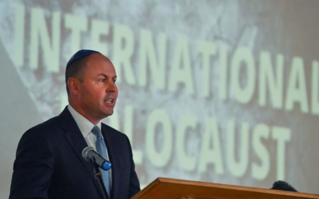 Josh Frydenberg at an event to mark International Holocaust Remembrance Day. Photo: AAP/Mick Tsikas Josh Frydenberg at an event to mark International Holocaust Remembrance Day. Photo: AAP/Mick Tsikas