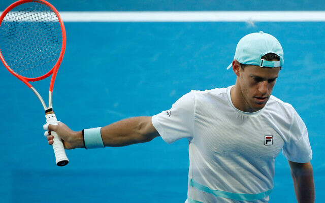 Diego Schwartzman reacts in his Australian Open match against Aslan Karatsev during day five of the tournament in Melbourne. Photo: Daniel Pockett/Getty Images Diego Schwartzman reacts in his Australian Open match against Aslan Karatsev during day five of the tournament in Melbourne. Photo: Daniel Pockett/Getty Images
