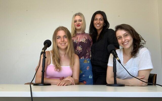 Front: Order in the House producers Julia Meltzer and Abigail Kaplan. Back: hosts Lara Czysnok and Pnina Hagege. Front: Order in the House producers Julia Meltzer and Abigail Kaplan. Back: hosts Lara Czysnok and Pnina Hagege.