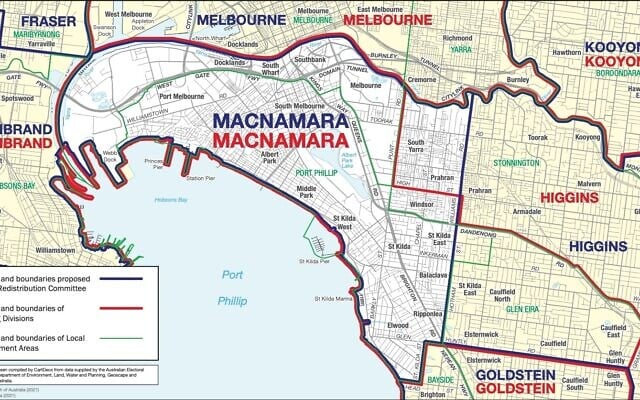 The proposed redistribution of Macnamara. The proposed redistribution of Macnamara.