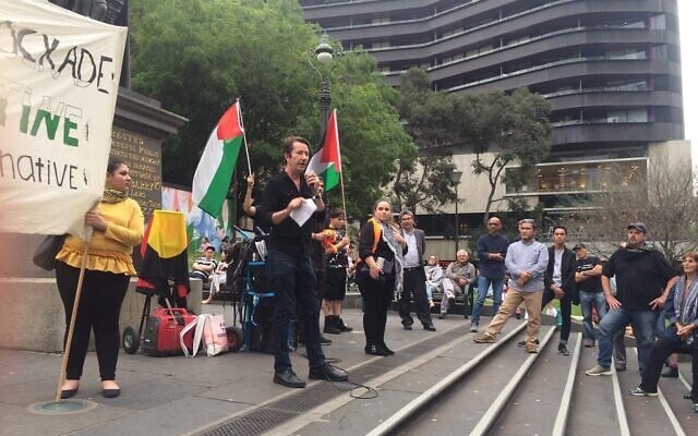 Stephen Jolly speaking at a pro-Palestinian rally in 2018. Photo: Twitter Stephen Jolly speaking at a pro-Palestinian rally in 2018. Photo: Twitter