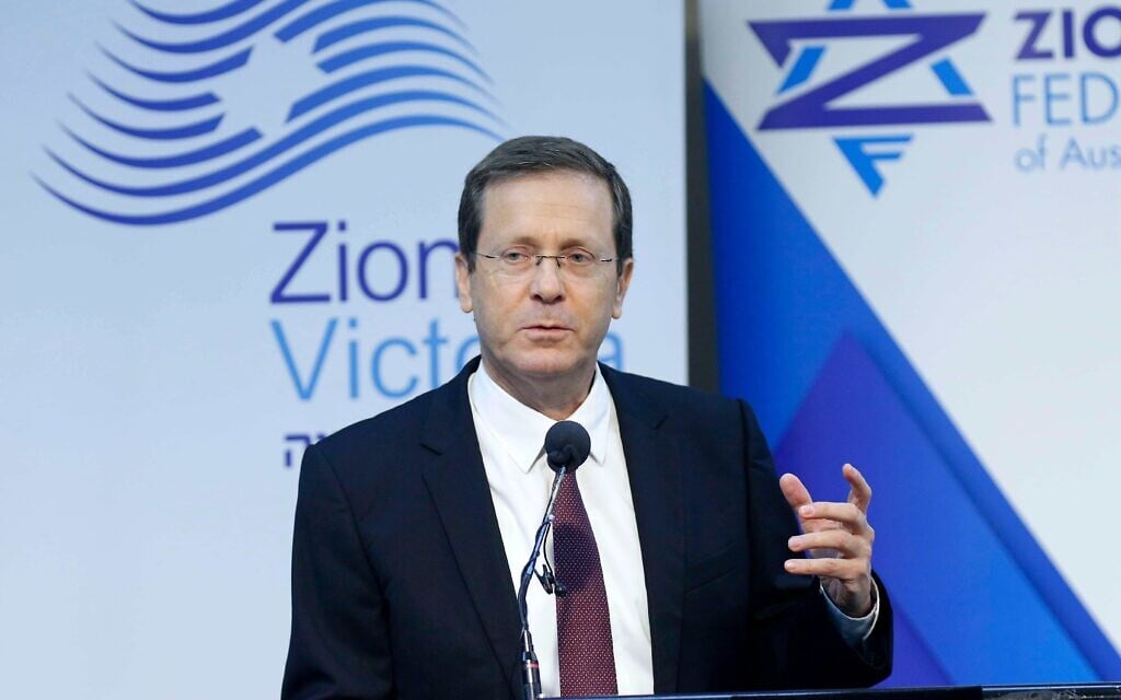 Isaac Herzog during a visit to Australia in 2018. Photo: Peter Haskin Isaac Herzog during a visit to Australia in 2018. Photo: Peter Haskin