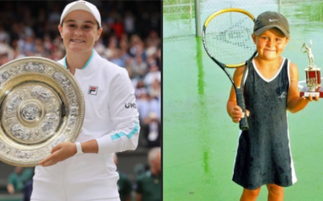 Now and then: Ash Barty. Now and then: Ash Barty.