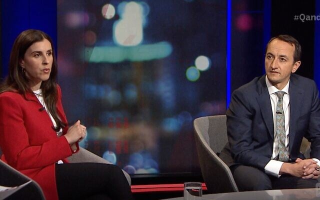 Randa Abdel-Fattah and Dave Sharma on Q&A. Photo: Screenshot Randa Abdel-Fattah and Dave Sharma on Q&A. Photo: Screenshot