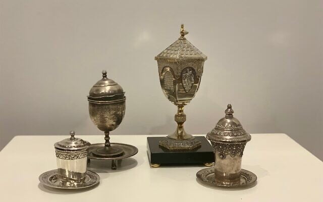 Four generations of Iraqi kiddish cups Four generations of Iraqi kiddish cups