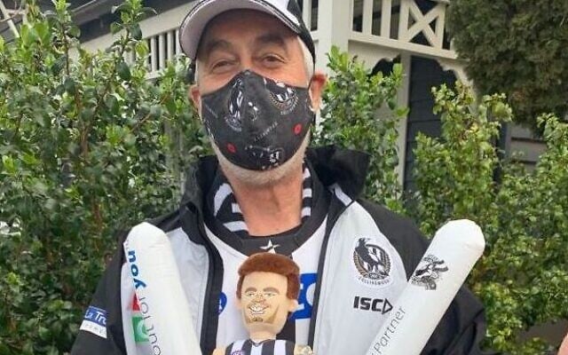 Gideon's unclde Rodney Horin in his Collingwood gear. Gideon's unclde Rodney Horin in his Collingwood gear.
