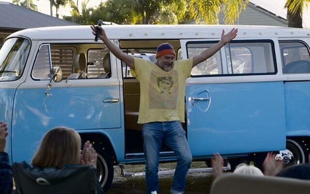 Jimeoin and his trusty kombi van. Photo: Humerus Productions Jimeoin and his trusty kombi van. Photo: Humerus Productions