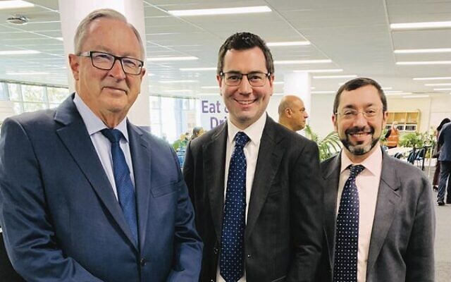 From left: Brad Hazzard, Darren Bark and Rabbi Benjamin Elton earlier this year. From left: Brad Hazzard, Darren Bark and Rabbi Benjamin Elton earlier this year.