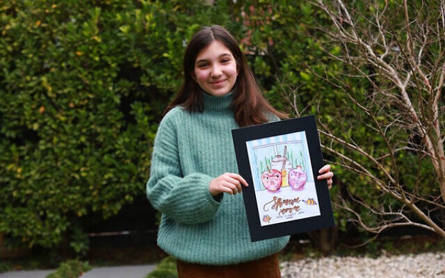 Last year's winner, Rachel Feldman with her winning Rosh Hashanah card.
Photo: Peter Haskin Last year's winner, Rachel Feldman with her winning Rosh Hashanah card.
Photo: Peter Haskin