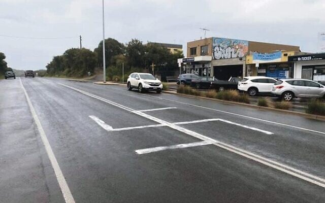 A swastika painted on the road in Rye last week. Photo: Facebook A swastika painted on the road in Rye last week. Photo: Facebook
