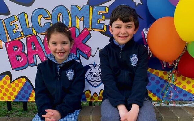 Year 1 students Nava Jacobson and Zac Burland. Year 1 students Nava Jacobson and Zac Burland.