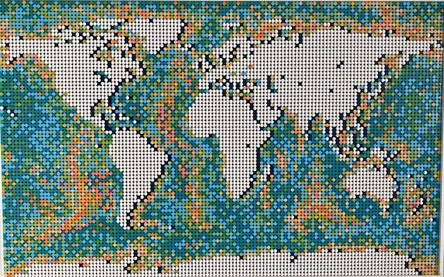 Year 7 student Chloe Marton's Lego world map. Year 7 student Chloe Marton's Lego world map.