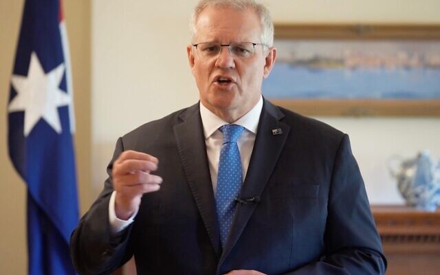 Prime Minister Scott Morrison announces Australia's adoption of the IHRA working definition of antisemitism while addressing the Malmo International Forum on Holocaust Remembrance and Combating Antisemitism in October 2021. Prime Minister Scott Morrison announces Australia's adoption of the IHRA working definition of antisemitism while addressing the Malmo International Forum on Holocaust Remembrance and Combating Antisemitism in October 2021.