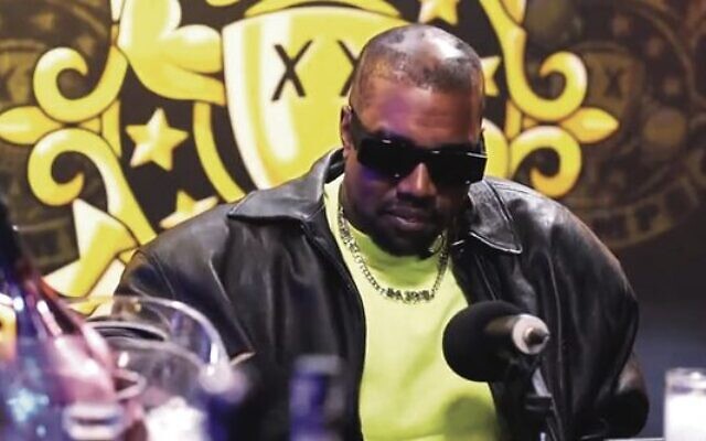 Kanye West on the Drink Champs podcast.
Photo: Screenshot via JTA Kanye West on the Drink Champs podcast.
Photo: Screenshot via JTA