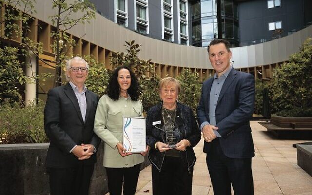 From left: Commissioner for Senior Victorians Gerard Mansour, Debra Kiven, Mrs Delysia Payhoff and Jewish Care CEO Bill Appleby. From left: Commissioner for Senior Victorians Gerard Mansour, Debra Kiven, Mrs Delysia Payhoff and Jewish Care CEO Bill Appleby.